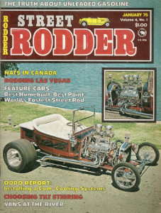 STREET RODDER 1975 JAN - ENGINE DETAILING, TILT STEERING, HOMEMADE FUEL BLOCK*